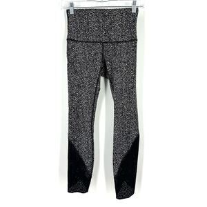 Lululemon Wunder Under Crop Black and White Leggings Size 4